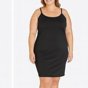 MISSLOOK Simple Slip Dress – Plus Size (Black)